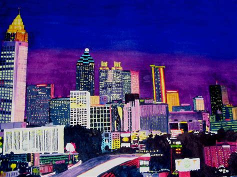 Atlanta Skyline Painting By Liz Borkhuis Fine Art America