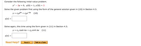 Solved Consider The Following Initial Value Problem Y