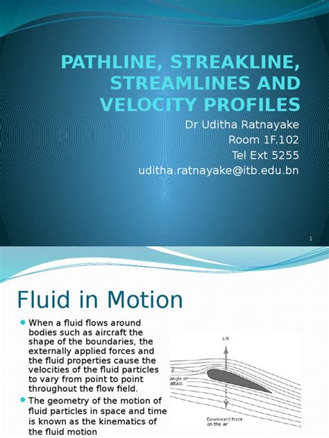 1 Pathline Streakline Streamlines And Velocity Profiles Fluid