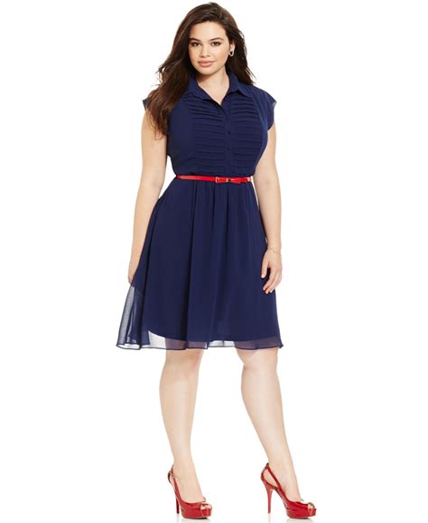 City Chic Plus Size Belted A Line Shirtdress Dresses Plus Sizes