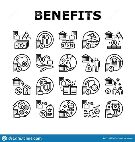 Benefits For Business Collection Icons Set Vector Stock Vector