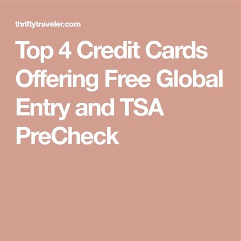 7 Credit Cards Offering Global Entry And Tsa Precheck 2023 Global