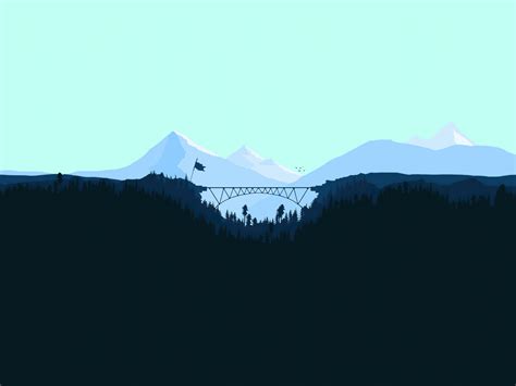 Download Wallpaper 1600x1200 Snowy Peak Flat Mountains Bridge