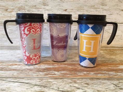 Personalized Travel Mug With Handle Coffee Tumbler Choice Of Etsy