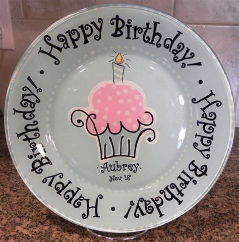 Birthday Cake Plate Personalized Happy Birthday Plate Hand