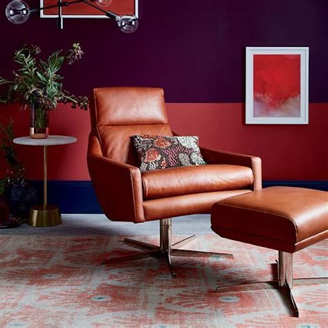West elm furniture in chairs. west elm Austin Leather Swivel Armchair - Chestnut ...