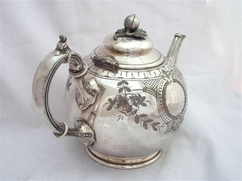 Silverplate English Teapot Silver Plate Floral Finial Thumb Etsy