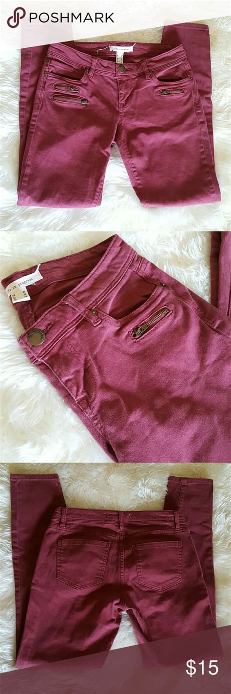 Wine Colored Zippered Skinny Jeans Colored Skinny Jeans Skinny Jeans Skinny