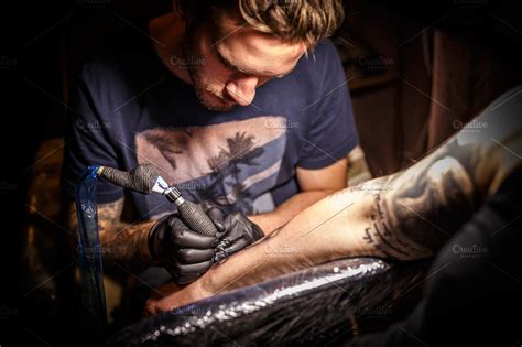 Tattoo Artist At Work High Quality People Images ~ Creative Market
