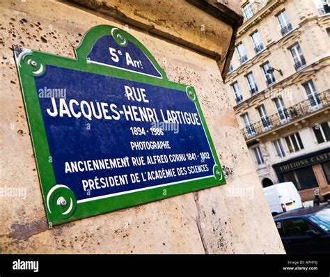 Paris Street Sign Rue Jacques Henri Lartigue Latin Quarter Paris