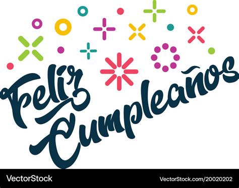 Feliz Cumpleanos Spanish Happy Birthday Greeting Vector Image