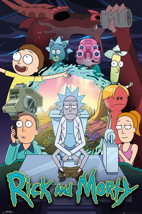 Rick and morty, tv, rick sanchez, morty smith, vector, robot. Plakat filmowy Rick and Morty sezon 4 Rick na toalecie ...