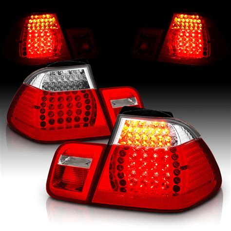 2002 2003 2004 2005 Bmw E46 320325330 Sedan Only Red Led Tail Lights Pair