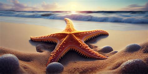 Premium Ai Image Starfish On The Beach Wallpaper