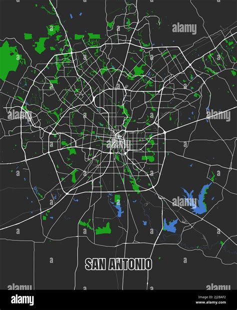 Mapa Vectorial De San Antonio Ilustraci N Del Cartel Del Mapa De La