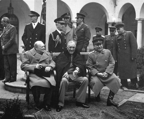 Fileyalta Conference Churchill Roosevelt Stalin Bandw