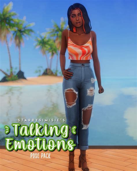 Talking Emotions Pose Pack Starrysimsie On Patreon In 2021 Sims 4