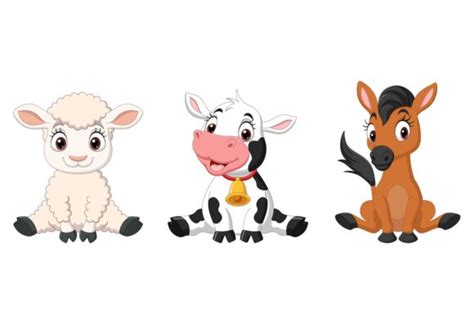 Cartoon Baby Farm Animals Bundle Graphic By Tigatelusiji · Creative