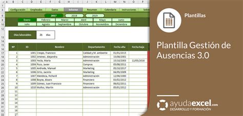 Plantilla Gestión De Vacaciones Y Ausencias Ayuda Excel