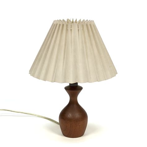 Small Teak Vintage Danish Table Lamp Retro Studio