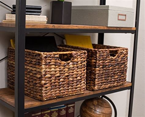 birdrock home woven storage shelf organizer baskets with handles set of 3 abaca wicker