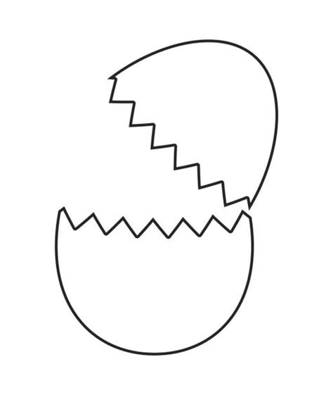 Egg Cracked Coloring Pages Colouring Printable Eggs Kids Template