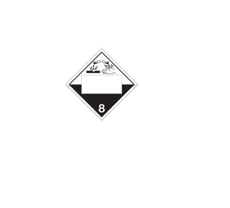 Hazard Class 8 Corrosives Rigid Vinyl CUSTOM UN Number Placard