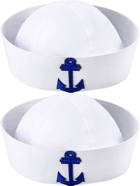 satinior 2 packs white sailor hat nautical hats adults yacht captain costume hats