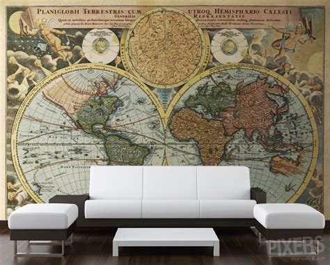 Old World Map Murals Wallpaper Wallpapersafari Vrogue Co