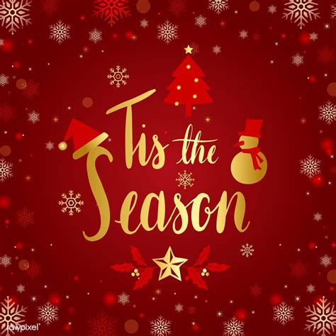 Tis The Season Typography Vector Free Image By Wan