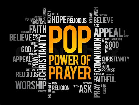 Pop Power Of Prayer Word Cloud Concept Background Stock Vector