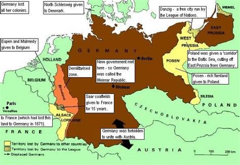 Territorial Changes As A Result Of The Treaty Of Versailles Treaty Of