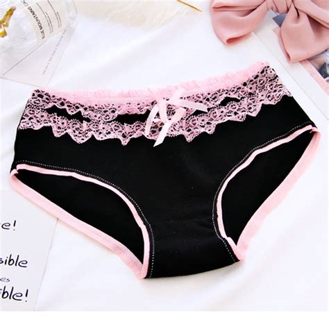 Women Cotton Panties Sweet Lovely Lace Briefs Underwear Girl Bowknot