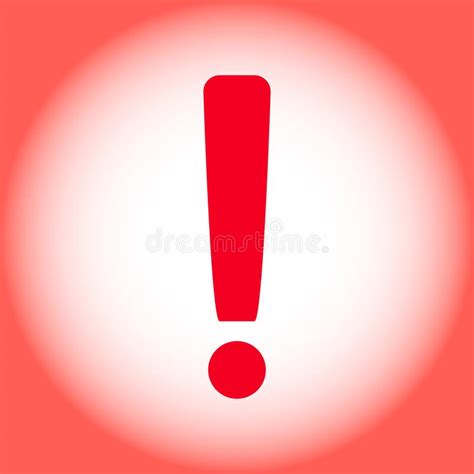 Red Warning Exclamation Mark On A Red Background Vector Illustration