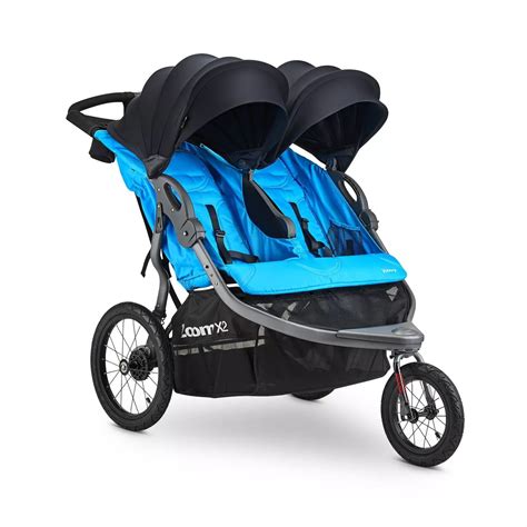 Buy Joovy Zoom X2 Twin Double Jogging Stroller Blue Online At Lowest
