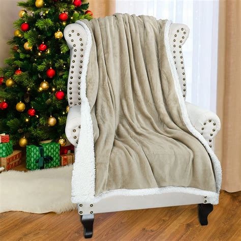 Sherpa Throws Blanketsuper Soft Comfy Micro Mink Fleece Plush Sofa