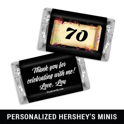 Personalized Milestone 70th Birthday Confetti Deluxe Candy Buffet