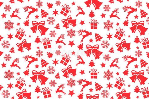 Christmas Seamless Pattern With Christmas Red Elements Stock