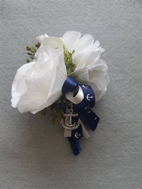 Wedding Boutonniere Boutineer White Roses With White Etsy
