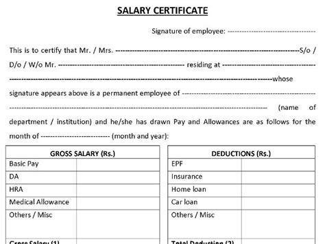 5 Salary Certificate Templates Excel Pdf Formats