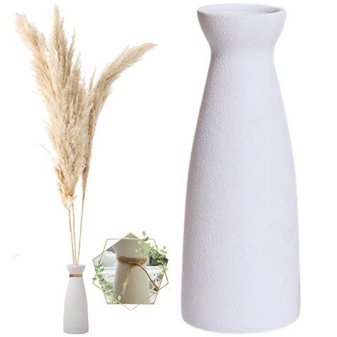 Buy W Z White Ceramic Vase For Pampas Grass Modern Boho Home Decor Style Perfect For