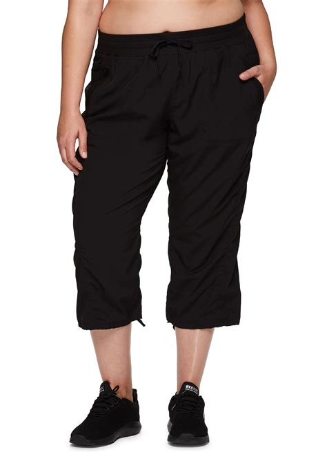 RBX Active Women S Plus Size Lightweight Woven Capri Pant With Pockets