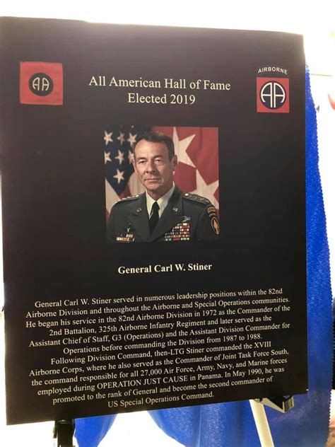 Stiner Inducted Into 82nd Airborne Division Hall Of Fame Wlaf