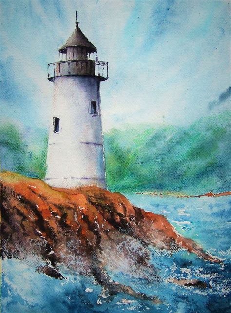 Original Watercolor Painting Seaside Painting Seascape Etsy