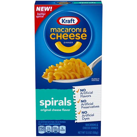 Kraft Spirals Macaroni And Cheese Dinner 55 Oz Box