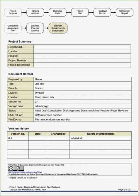 Example Business Requirements Document Template Example Business