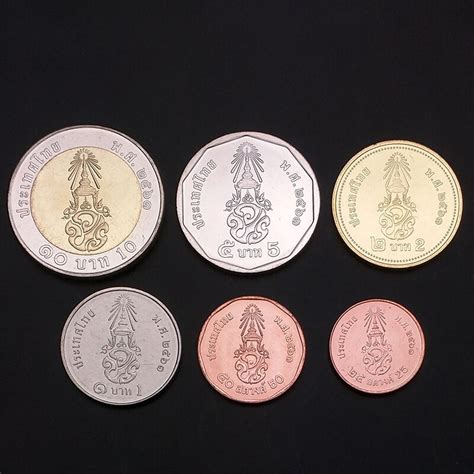 6 Pcs Set New Edition Of Thailand Coins In Badges From Home And Garden On