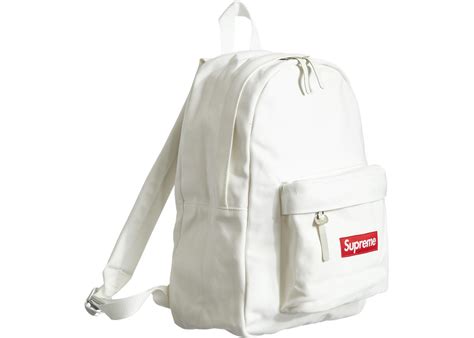 Supreme Canvas Backpack White Fw20