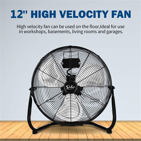 Simple Deluxe 12 Inch 3 Speed High Velocity Heavy Duty Metal Industrial