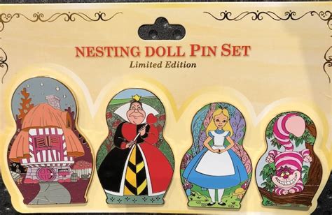 Alice In Wonderland Nesting Dolls Pin Set Disney Pins Blog